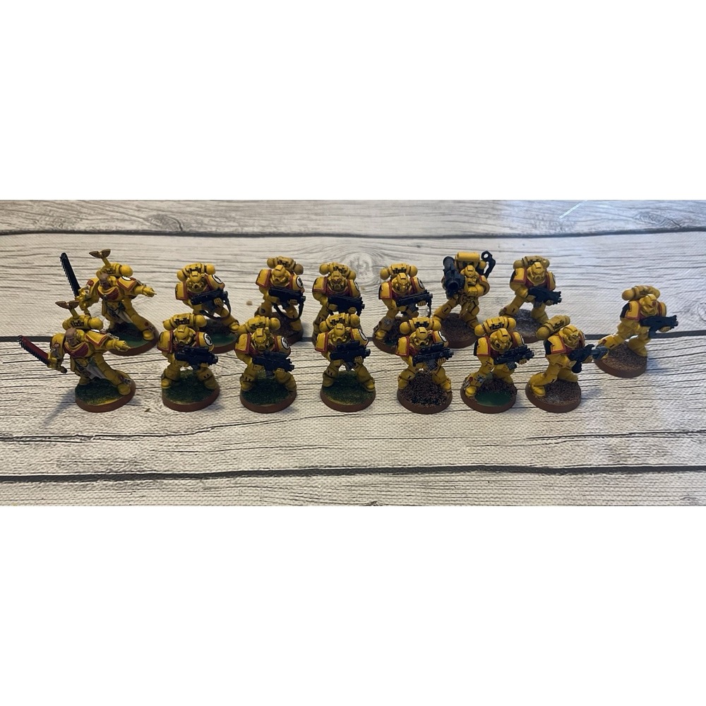 Games Workshop Imperial Fists Space Marines Painted Warhammer 40K Lot Of 15